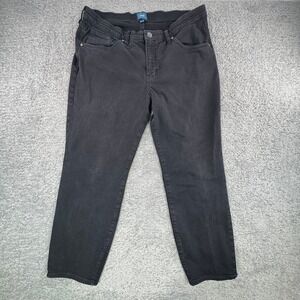 Jag Jeans Carter Girlfriend Black High Rise Straight Leg Denim Pants Size 16/26
